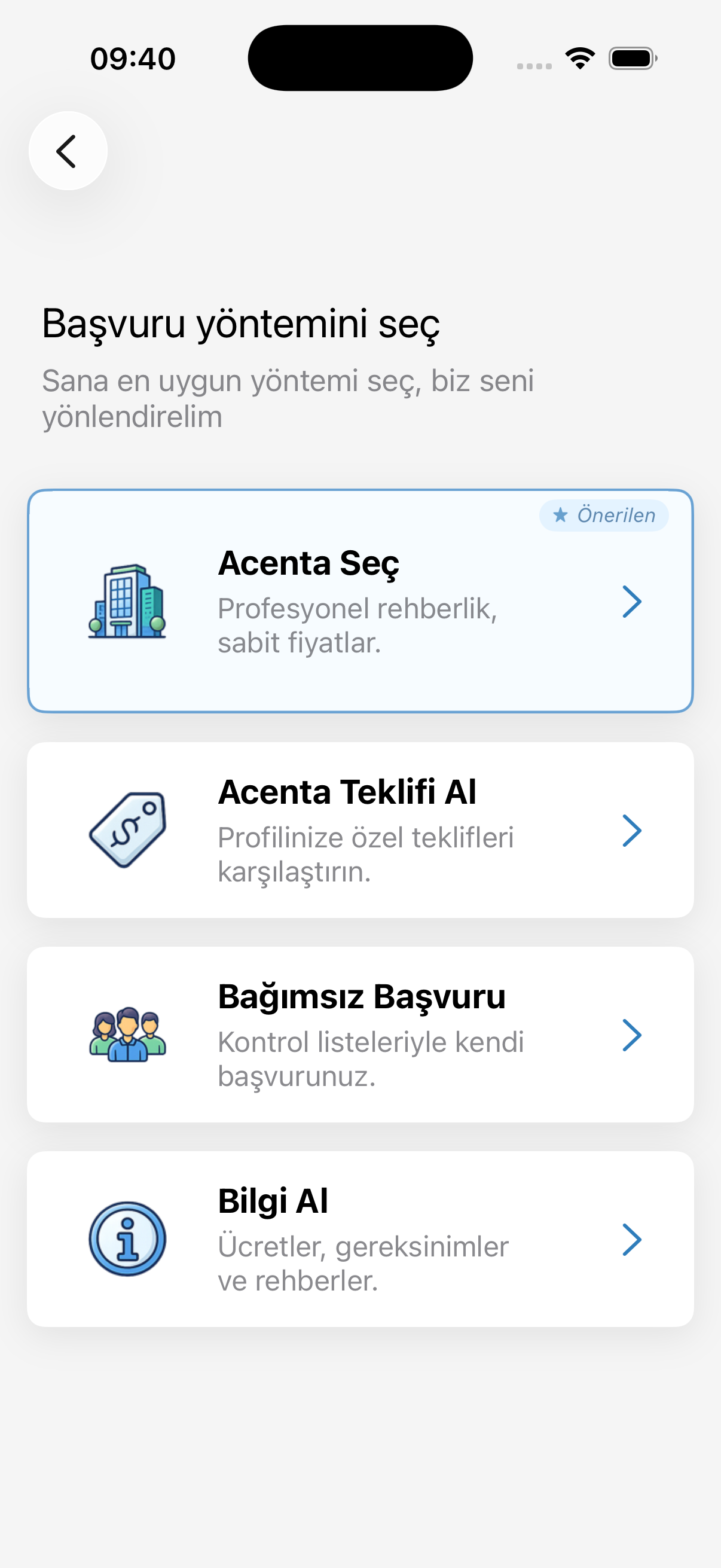 iziViza uygulama ekranı 2