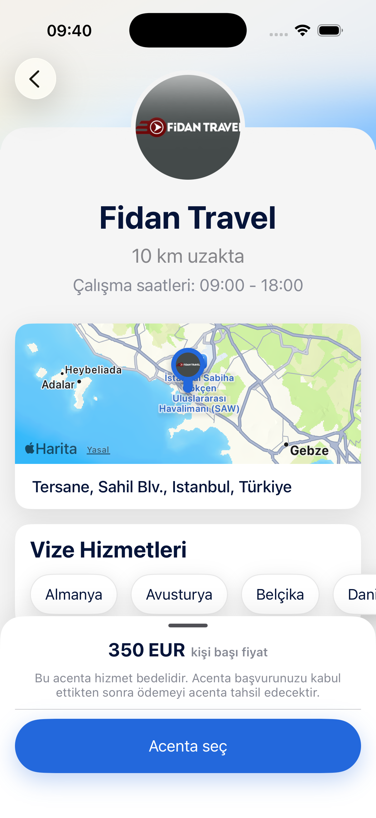 iziViza uygulama ekranı 4