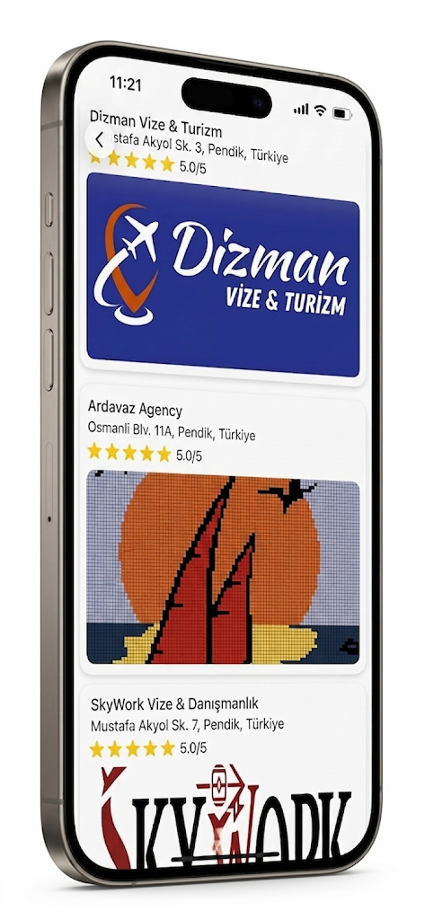 iziViza uygulama ekranı 1